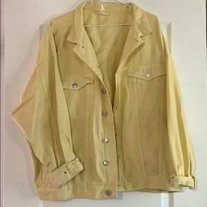 Baby Yellow Oversized Denim Jacket